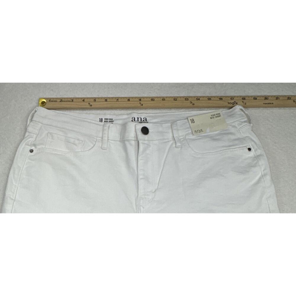 a.n.a. Shorts Women 18 White Denim High Rise MIDI 5 Inseam Stretch Casual Summer - Picture 5 of 11